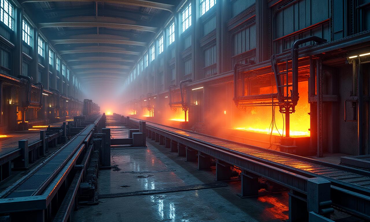 Modern metal smelting facility with advanced technology