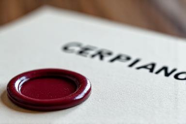 Official document with a seal representing compliance and certification