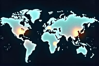 Global map with strategic entry points highlighted for new market expansion